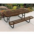 Ultra Site 6' Brown Heavy-Duty Rectangular Diamond Table 72'' x 64 13/16'' x 30 5/16'' 38A158V6BR